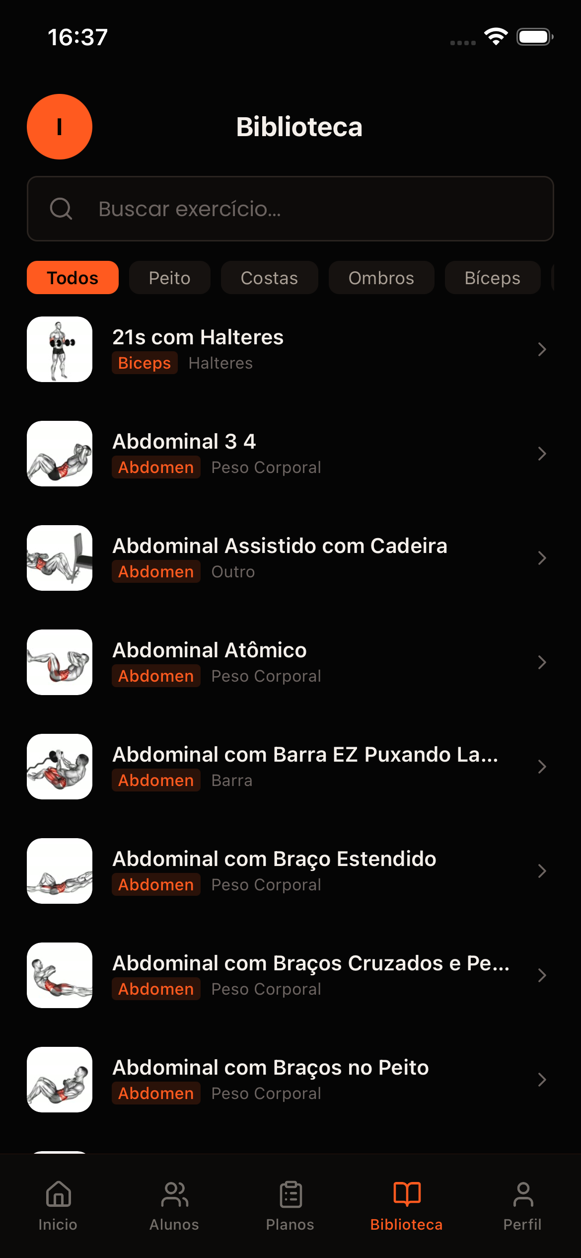 Biblioteca de exercícios completa